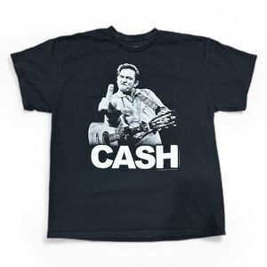 Jim Marshall Clothing- Iconic Johnny Cash Black Graphic Tee- XL